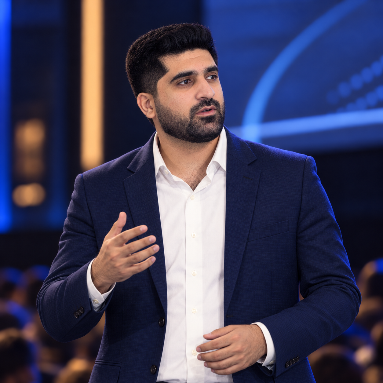 Haseem Saffi speaking at an event